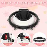 HKAI Baby Walker for 6-18 Months - One-Touch Foldable Design with Lockable Wheels, Non-Slip Base & Removable Tray ，Black