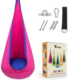 Y- STOP Kids Pod Swing Seat, Hanging Hammock Chair Swing with Inflatable Pillow, Sensory Swing Chair with Pocket for Outdoor and Indoor (Pink and Blue) pcs