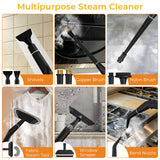 NIRGU Powerful Steam Cleaner, 1500W ,15s Heat-Up, 6-Level Touch Control Adjustment, 1.25L Water Tank, for Floors, Sofas, Windows, Kitchen Appliances, Bathrooms