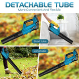 LWQ Leaf Blower, Electric Cordless Leaf Blower with 2 Batteries and Charger, 2 Speed Mode, Lightweight Leaf Blowers for Blowing Leaves, Patio Cleaning, Lawn Care and Dust