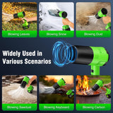 YOOVL Leaf Blower Cordless, Handheld Leaf Blower with 2 X 4.0Ah Battery and Charger, 6 Speed Modes, Lightweight Blowers for Lawn Care, Patio, Yard, Dust,Blowing Leaves,Snow, Green