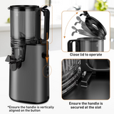 DARKIRON Cold Press Juicer, Masticating Juicer with 5.4" Large Feed Chute, 400W Slow Juicer Machines Fit Whole Vegetables and Fruits,Juicer Machine with High Juice Yield (Black)