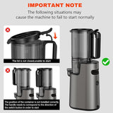 Aumpkin Cold Press Juicer, Masticating Juicer with 5.4" Wide Feed Chute, 350w Slow Juicer Machines Fit Whole Vegetables and Fruits,Juice Extractor Machine with High Juice Yield (Iron Gray)