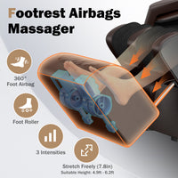 Culanta Massage Chair Full Body, Zero Gravity SL-Track Shiatsu Massage Recliner Chair with Heat, Body Scan, Airbags, Foot Rollers, Deep Yoga Stretch (Brown)