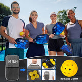 MTEN Pickleball Paddles, USAPA Approved Fiberglass Surface Pickleball Set of 4 Pickleball Rackets, Pickle Ball Paddle Set for Beginners & Pros