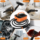 NIRGU Powerful Steam Cleaner, 1500W ,15s Heat-Up, 6-Level Touch Control Adjustment, 1.25L Water Tank, for Floors, Sofas, Windows, Kitchen Appliances, Bathrooms,Orange