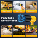 YOOVL Leaf Blower Cordless, Handheld Leaf Blower with 2 X 4.0Ah Battery and Charger, 6 Speed Modes, Lightweight Blowers for Lawn Care, Patio, Yard, Dust,Blowing Leaves,Snow,Yellow
