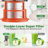 Aumpkin Cold Press Juicer, Masticating Juicer with 5.4" Wide Feed Chute, 350w Slow Juicer Machines Fit Whole Vegetables and Fruits,Juice Extractor Machine with High Juice Yield, Easy to Clean(Pink)
