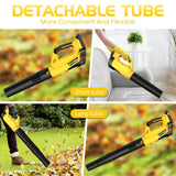 LWQ Leaf Blower, Electric Cordless Leaf Blower with 2 Batteries and Charger, 2 Speed Mode, Lightweight Leaf Blowers for Blowing Leaves, Snow, Patio Cleaning, Lawn Care , Dust, Weeds and Small Send