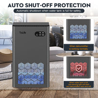 ToLife Dehumidifiers for Home 95 OZ Water Tank, 1000 sq.ft Dehumidifier for Basement Bedroom Bathroom with Auto Shut Off 7 Colors LED Light,Grey