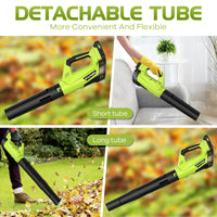 LWQ Leaf Blower, Electric Cordless Leaf Blower with 2 Batteries and Charger, 2 Speed Mode, Lightweight Leaf Blowers for Blowing Leaves, Patio Cleaning, Lawn Care and Dust Green
