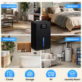 OWAAE Dehumidifier for Home with Auto Shutoff Sleep Mode, 1000 Sq Ft | Quiet for Bedroom Basement Bathroom with Portable 95oz Water Tank, Auto Shutoff, 7-color LED light, Grey