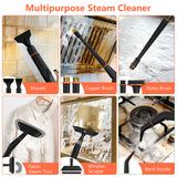WSRYYCC Steam Cleaner, Portable Steamer for Cleaning with 16pcs Accessories, 6-Level Adjustable, 15s Heat-Up, Handheld Steam Cleaner for Home for Tile, Grease, Dirt, Grout, Car Detailing, Orange