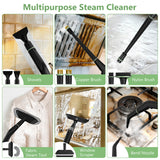WSRYYCC Steam Cleaner, Portable Steamer for Cleaning with 16pcs Accessories, 6-Level Adjustable, 15s Heat-Up, Handheld Steam Cleaner for Home for Tile, Grease, Dirt, Grout, Car Detailing, Green
