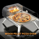 WOOCIT 12" Multi-Fuel Outdoor Pizza Oven – Reaches 720°F, Versatile Wood or Propane Gas Pizza Oven with Pizza Stone & Peel, Portable for Backyard, Camping & Tailgating (Propane Burner Sold Separately)