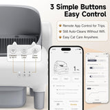 MusingFairy Automatic Litter Box,Self Cleaning Cat Litter Box with App Control, Open-Top Large Space, Dual Safety Sensors, Ultra-Quiet, for Multiple Cats, Light Gray
