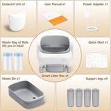 MusingFairy Automatic Litter Box,Self Cleaning Cat Litter Box with App Control, Open-Top Large Space, Dual Safety Sensors, Ultra-Quiet, for Multiple Cats, Light Gray
