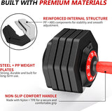 Adjustable Dumbbell Set Pair 50 lb, Adjustable Dumbbells 10-in-1 Free Weight Set, 1-Second Dial Weight Adjustment,Space-Saving Design with Storage Base, Home Gym Strength Training Equipment