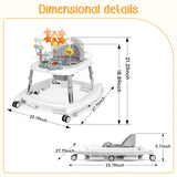 XIOYIG 5 in 1 Baby Walker, Music and Lights Walker for Baby Boy Girls 6-18 Months, Foldable Baby Walkers with Wheels and Bouncer Combo Portable, Toddler Infant Walker with Adjustable Height