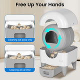 Cumrige Self-Cleaning Cat Litter Box, App Controlled, with Safety Sensor, Removable and Washable Liner