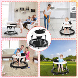 kmaier Baby Walker, Foldable, 9 Adjustable Heights, for 7-18 Months, Portable Anti-Rolling Baby Walker with Wheels-Black