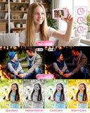 QUIOF Digital Camera 4K for Kids-48MP Autofocus Vlogging Camera with 32GB Card, 16X Zoom, Anti-Shake, Compact Point and Shoot Camera for Teens Beginners, Birthday Gift Pink