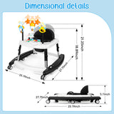XIOYIG 5 in 1 Baby Walker, Music and Lights Walker for Baby Boy Girls 6-18 Months, Foldable Baby Walkers with Wheels and Bouncer Combo Portable, Toddler Infant Walker with Adjustable Height