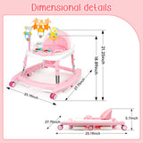 Wolfcode 5-in-1 Music and Lights Baby Walker Foldable with 5 Adjustable Heights, Baby Walker with Wheels and Bouncer Combo Portable, Infant Toddler Walker for Baby Boy Girls 6-18 Months