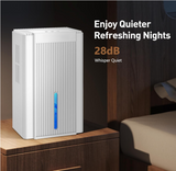 DARKIRON Dehumidifier for Home, 1000 Sq.Ft Quiet Dehumidifier with Auto Shut Off & 7 Color Ambient Light, Ideal for Livingroom Bedroom Basement (White)