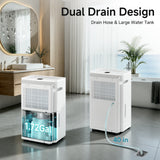 DARKIRON 80 Point Dehumidifier for Home, 4500 Sq.Ft with Drain Hose, Humidity Control and Auto Shut-off, Quiet Smart Compressor for Home, Garage and Large Rooms