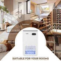 ToLife Dehumidifiers for Home 95 OZ Water Tank, 1000 sq.ft Dehumidifier for Basement Bedroom Bathroom with Auto Shut Off 7 Colors LED Light,White