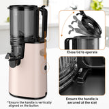 DARKIRON Cold Press Juicer, Masticating Juicer with 5.8" Wide Feed Chute, 350w Slow Juicer Machines Fit Whole Vegetables and Fruits,Juice Extractor Machine with High Juice Yield, Easy to Clean (Pink)