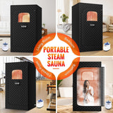 Portable Steam Sauna Tent for Home, Steam Sauna for Home with Steamer, 9 Temp Levels & 99 Min Timer, 5-Layer Waterproof Insulated, Folding Chair