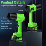 YOOVL Leaf Blower Cordless, Handheld Leaf Blower with 2 X 4.0Ah Battery and Charger, 6 Speed Modes, Lightweight Blowers for Lawn Care, Patio, Yard, Dust,Blowing Leaves,Snow, Green