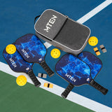 MTEN Pickleball Paddles, USAPA Approved Fiberglass Surface Pickleball Set of 4 Pickleball Rackets, Pickle Ball Paddle Set for Beginners & Pros