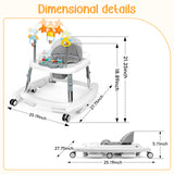 Wolfcode 5-in-1 Music and Lights Baby Walker Foldable with 5 Adjustable Heights, Baby Walker with Wheels and Bouncer Combo Portable, Infant Toddler Walker for Baby Boy Girls 6-18 Months