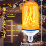 CPPSLEE Upgraded LED Flame Light Bulbs, 4 Modes Flickering Light Bulbs, E26 Base Fire Flame Bulb for Halloween Decorations Outdoor, Christmas Lights Patio Indoor Home Decor (Yellow, 6 Pack)