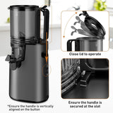 LQZ Cold Press Juicer, Masticating Juicer with 5.4" Wide Feed Chute, 350w Slow Juicer Machines Fit Whole Vegetables and Fruits with High Juice Yield, Easy to Clean (Black)