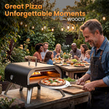 WOOCIT 12" Multi-Fuel Outdoor Pizza Oven – Reaches 720°F, Versatile Wood or Propane Gas Pizza Oven with Pizza Stone & Peel, Portable for Backyard, Camping & Tailgating (Propane Burner Sold Separately)