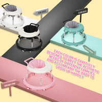 kmaier Baby Walker, Foldable, 9 Adjustable Heights, for 7-18 Months, Portable Anti-Rolling Baby Walker with Wheels - Pink
