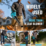 DARKIRON Leaf Blower Cordless,2 x 5.2 Ah Batteries & Charger, Up to 650CFM/280MPH, 3 Variable Speed,Powerful Leaf Blower for Blowing Leaves, Lawn Care, Yard, Dust and Snow (Blue)