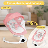 NIRGU Baby Swing for Infants, Unisex Baby Bouncer, Bluetooth Music , 5 Sway Speeds, 10 Lullabies with App Remote Control，for 0-18 months，Pink