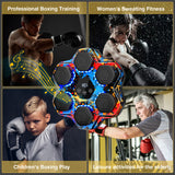 TGLLM Music Boxing Machine, Smart Bluetooth Boxing Machine with Gloves, Wall Mounted Music Punching Trainer for Kids Adult, LED Electronic Workout Punching Machine, 9 Modes & 9 Speeds