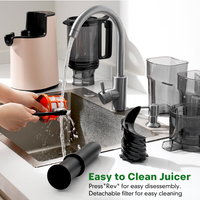 Aumpkin Cold Press Juicer, Masticating Juicer with 5.4" Wide Feed Chute, 350w Slow Juicer Machines Fit Whole Vegetables and Fruits,Juice Extractor Machine with High Juice Yield, Easy to Clean(Pink)