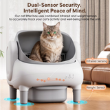 Cumrige Self Cleaning Litter Box,Open Top Automatic Litter Box with App Control for Multiple Cats, Safety Sensors Protection,Large Waste Bin