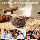 Lrly Electric Grill Brush for Outdoor Grill, Cordless Electric Grill Cleaner, Rechargeable Grill Cleaning Stainless Steel Brush, Grill Scraper, BBQ Accessories Brown