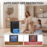 DARKIRON Dehumidifier for Home, 95 OZ Water Tank, (1000 sq.ft) Upgrade Dehumidifiers for Bathroom Bedroom Basement with Auto Shut Off,7 Colors LED Light (Black)
