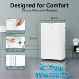 DARKIRON 80 Point Dehumidifier for Home, 4500 Sq.Ft with Drain Hose, Humidity Control and Auto Shut-off, Quiet Smart Compressor for Home, Garage and Large Rooms