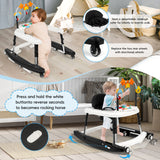 XIOYIG 5 in 1 Baby Walker, Music and Lights Walker for Baby Boy Girls 6-18 Months, Foldable Baby Walkers with Wheels and Bouncer Combo Portable, Toddler Infant Walker with Adjustable Height