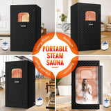 X-Vcak Upgraded Sauna Box for Relaxation, Detoxification, Portable Steam Sauna for Home with Steamer, 9 Levels, 2.6’ x 2.6’ x 5.9’